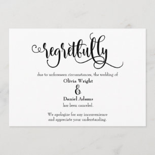 Invitation Annonce de mariage annulée avec regret