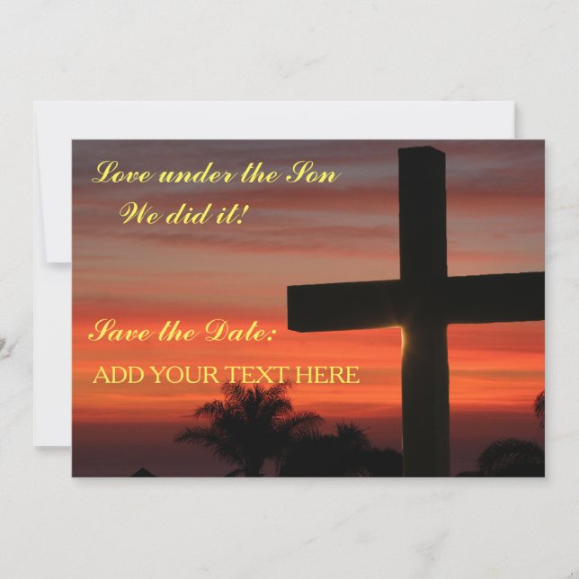 Invitation Annonce de mariage chrétien à sauvegarder la date (Devant)