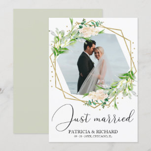 Invitation Annonce de mariage élégant avec verdure pour maria
