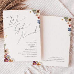 Invitation Annonce de Mariage Intime dans un Jardin de Fleurs