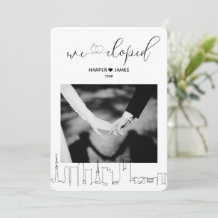 Invitation Annonce de mariage intime moderne Tokyo