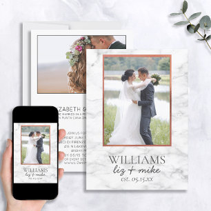 Invitation Annonce de mariage Photo de réception en marbre de