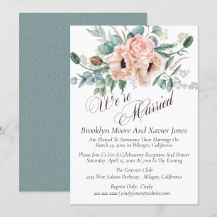 Invitation Annonce de mariage Poppy Radiance We're Married