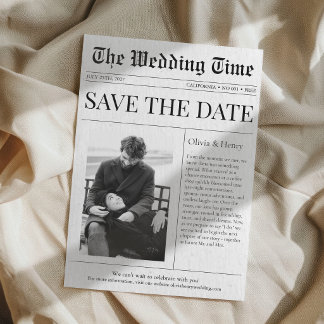 Invitation Annonce de mariage sur photo de journal Enregistre