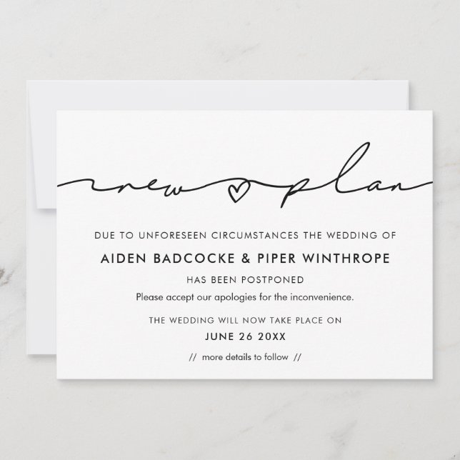 Invitation Annonce de mise à jour de la date de nouveaux plan (Devant)