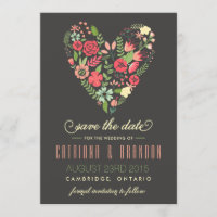 Annonce de mise en garde coeur floral romantique