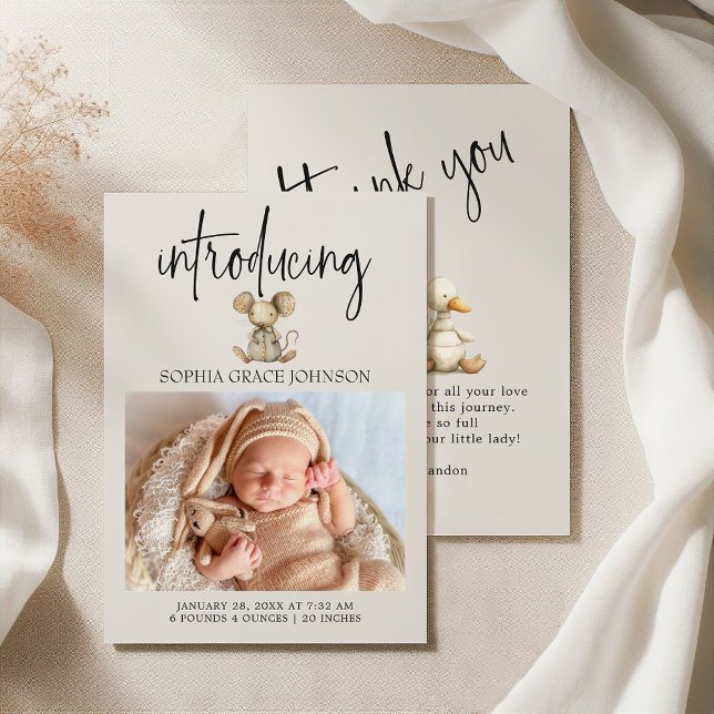 Invitation Annonce de naissance bébé Animaux de la nurserie e (Créateur téléchargé)