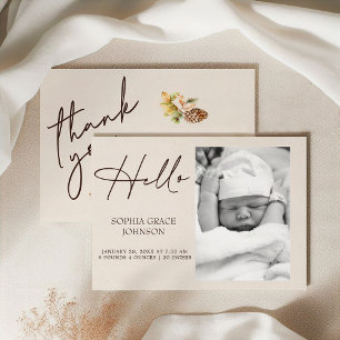 Invitation Annonce de naissance bébé bohème Animaux de la for