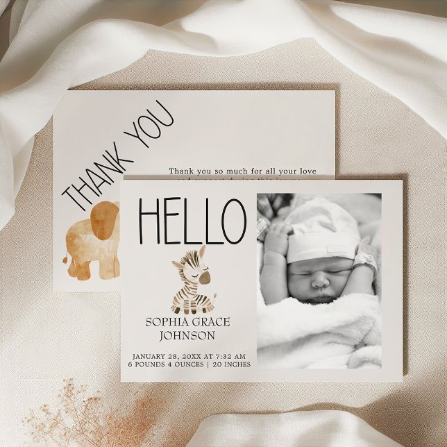 Invitation Annonce de naissance d'animaux de la nurserie du Z (Créateur téléchargé)