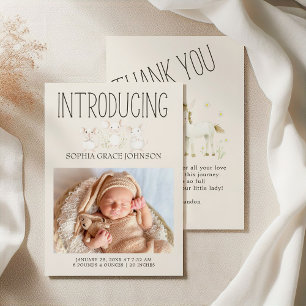 Invitation Annonce de naissance de bébé Amis de la prairie An