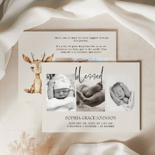 Invitation Annonce de naissance de bébé Animaux de nurserie e