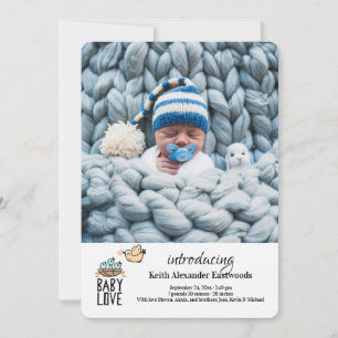 Invitation Annonce de naissance photo d'amour de bébé