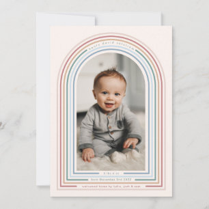 Invitation Annonce de naissance sous l'arche de la ligne arc-
