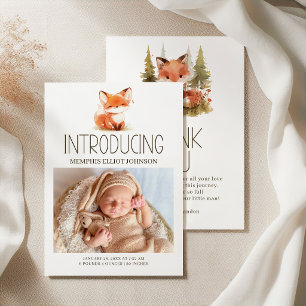Invitation Annonce de photo de bébé Little Fox