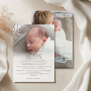 Invitation Annonce de photo de bébé renard mignon