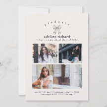 Annonce de remise de diplôme avec nœud coquette