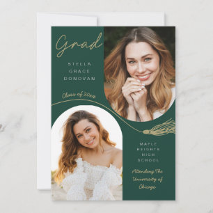 Invitation Annonce de remise de diplôme Boho avec Tassel Émer