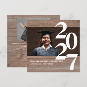 Invitation Annonce de remise de diplôme - Bois & Grands Nombr