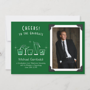 Invitation Annonce de remise de diplôme Cap Cocktail Vert fon