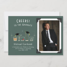 Annonce de remise de diplôme Casquette et Cocktail