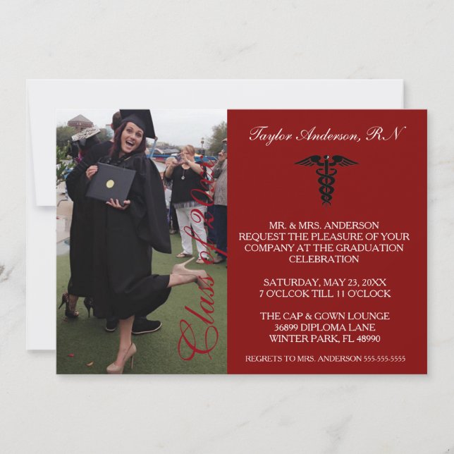 Invitation Annonce de remise de diplôme de l'école d'infirmiè (Devant)