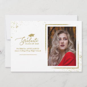Invitation Annonce de remise de diplôme festive et chic avec
