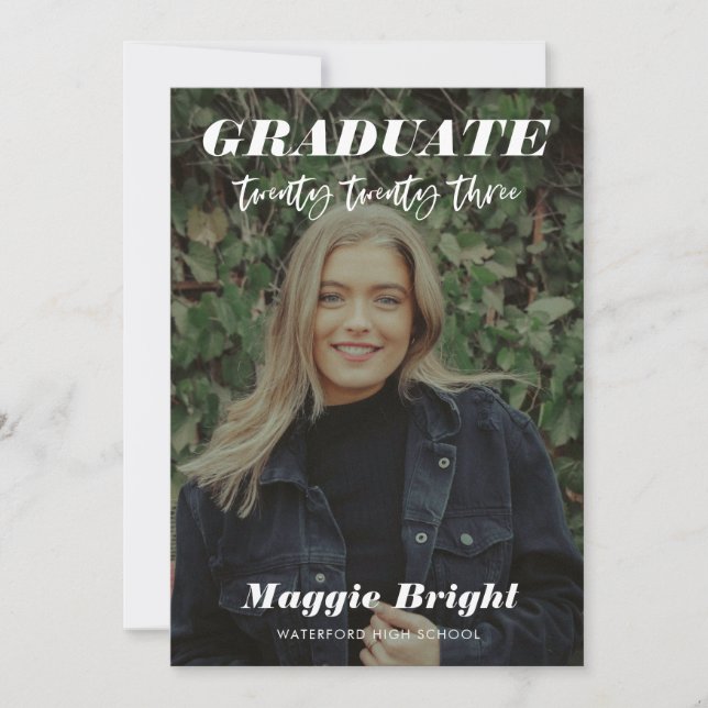 Invitation Annonce de remise de diplôme moderne 2023 Journée  (Devant)