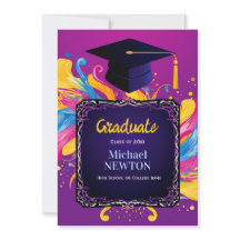 Annonce de remise de diplôme personnalisée Bold Bu