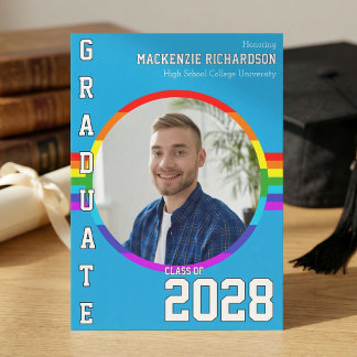 Invitation Annonce de remise de diplômes arc-en-ciel de fiert