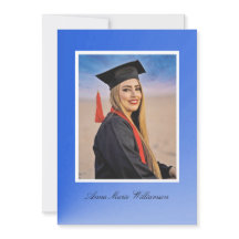 Annonce de remise de diplômes avec dégradé bleu mo