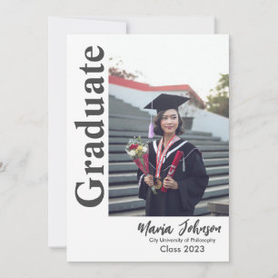 Invitation Annonce de remise de diplômes de photo de promo Si