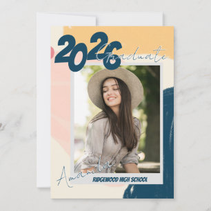 Invitation Annonce de remise de diplômes senior moderne avec