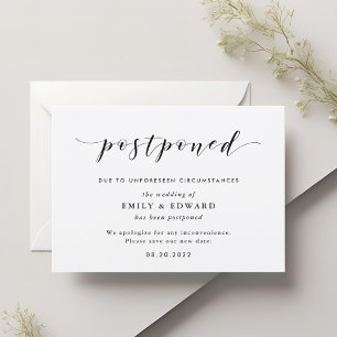 Invitation Annonce de report de mariage élégant moderne