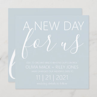 Invitation Annonce de report de mariage Nouveau jour de maria