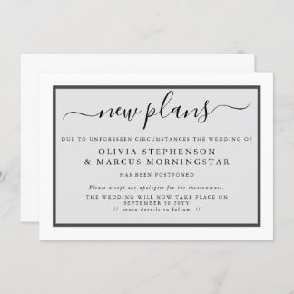 Invitation Annonce de report d'événement moderne Nouveau plan