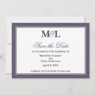 Invitation Annonce de réservation de date Double Cadre-plum