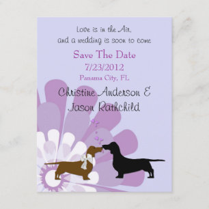 Invitation Annonce de sauvegarde de date d'amour de Dachshund