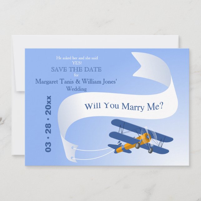 Invitation Annonce de sauvegarde de date High Flyer (Devant)