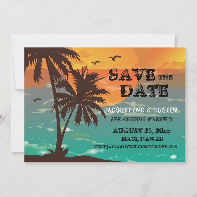 Invitation Annonce de sauvegarde de date pour un paradis trop (Devant)