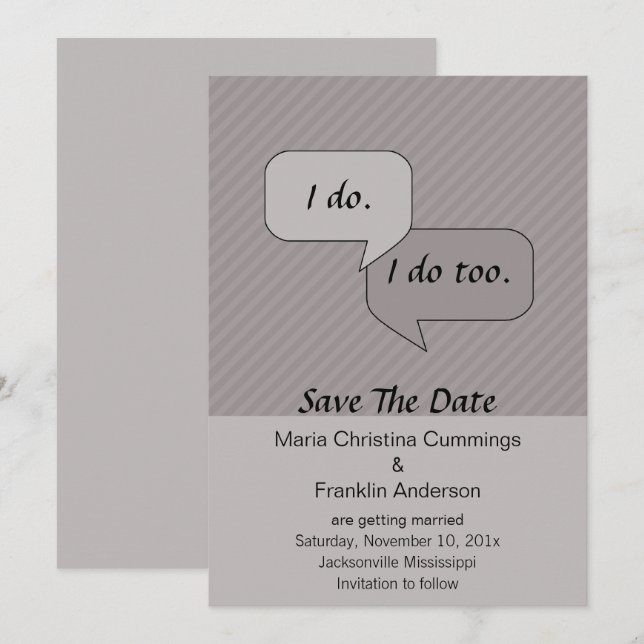 Invitation Annonce de sauvegarde de la date de mariage (Devant / Derrière)