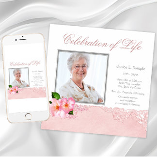 Invitation Annonce de service commémoratif de photo de femme