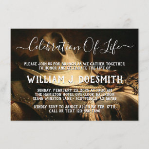 Invitation Annonce de service commémoratif Rustic Cowboy Thin