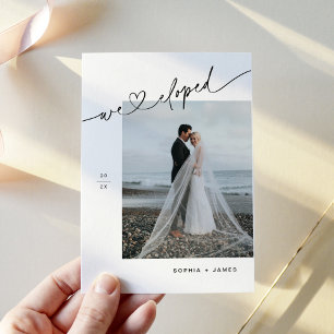 Invitation Annonce d'élopement minimaliste du cœur