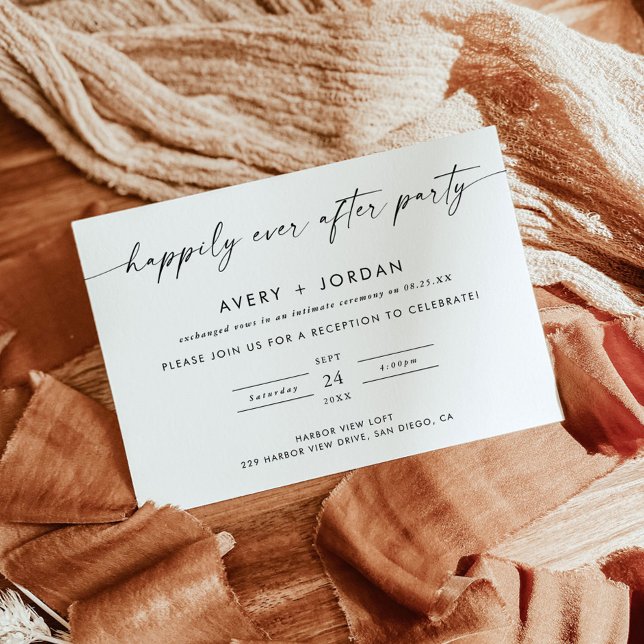 Invitation Annonce d'élopement | Réception de mariage moderne (Créateur téléchargé)