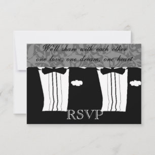 Invitation Annonce d'invitation au mariage gay avec RSVP