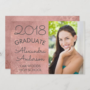 Invitation Annonce d'une graduation en or de Blush Pink Rose