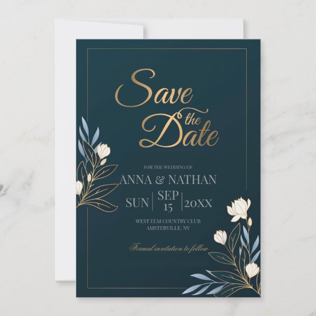 Invitation Annonce officielle de sauvegarde de date (Devant)