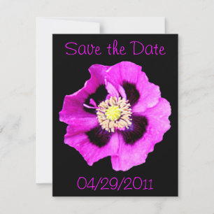 Invitation Annonce "Save the Date" Pavot d'Orient noir
