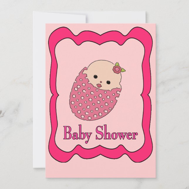 Invitation Annonces de baby shower fille (Devant)