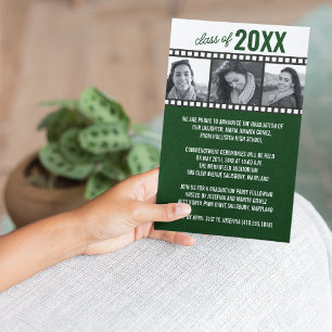 Invitation Annonces de diplôme de photographie [Vert]